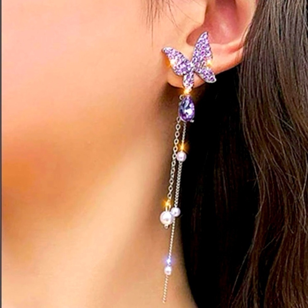 🦋 butterfly Pearl drop earrings ✨​​​​​​​​​​
